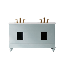 Load image into Gallery viewer, Vinnova Vanity Vinnova Charlotte 60&quot; Vanity in Finnish Green with Carrara White Composite Stone Countertop With Mirror