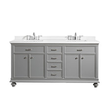 Load image into Gallery viewer, Vinnova Vanity Vinnova Charlotte 72&quot; Double Vanity in Grey with Carrara Quartz Stone Top Without Mirror