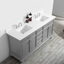 Load image into Gallery viewer, Vinnova Vanity Vinnova Charlotte 72&quot; Double Vanity in Grey with Carrara Quartz Stone Top Without Mirror