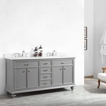 Load image into Gallery viewer, Vinnova Vanity Vinnova Charlotte 72&quot; Double Vanity in Grey with Carrara Quartz Stone Top Without Mirror