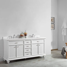 Load image into Gallery viewer, Vinnova Vanity Vinnova Charlotte 72&quot; Double Vanity in White with Carrara Quartz Stone Top Without Mirror