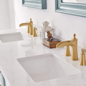 Vinnova Vanity Vinnova Charlotte 72" Vanity in Finnish Green with Carrara White Composite Stone Countertop With Mirror