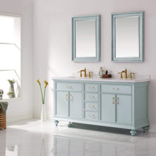 Load image into Gallery viewer, Vinnova Vanity Vinnova Charlotte 72&quot; Vanity in Finnish Green with Carrara White Composite Stone Countertop With Mirror