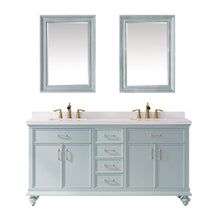 Load image into Gallery viewer, Vinnova Vanity Vinnova Charlotte 72&quot; Vanity in Finnish Green with Carrara White Composite Stone Countertop With Mirror