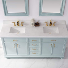 Load image into Gallery viewer, Vinnova Vanity Vinnova Charlotte 72&quot; Vanity in Finnish Green with Carrara White Composite Stone Countertop With Mirror