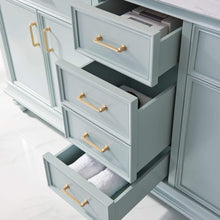 Load image into Gallery viewer, Vinnova Vanity Vinnova Charlotte 72&quot; Vanity in Finnish Green with Carrara White Composite Stone Countertop With Mirror