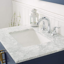 Load image into Gallery viewer, Vinnova Vanity Vinnova Florence 30&quot; Vanity in Royal Blue with Carrara White Marble Countertop With Mirror