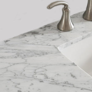 Vinnova Vanity Vinnova Florence 36" Single Vanity in Grey with Carrara White Marble Countertop With Mirror