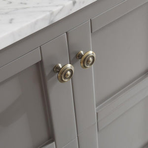 Vinnova Vanity Vinnova Florence 36" Single Vanity in Grey with Carrara White Marble Countertop With Mirror