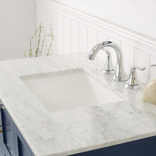 Load image into Gallery viewer, Vinnova Vanity Vinnova Florence 36&quot; Vanity in Royal Blue with Carrara White Marble Countertop Without Mirror