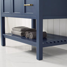 Load image into Gallery viewer, Vinnova Vanity Vinnova Florence 36&quot; Vanity in Royal Blue with Carrara White Marble Countertop Without Mirror