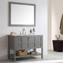 Load image into Gallery viewer, Vinnova Vanity Vinnova Florence 48&quot; Single Vanity in Grey with Carrara White Marble Countertop With Mirror