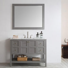 Load image into Gallery viewer, Vinnova Vanity Vinnova Florence 48&quot; Single Vanity in Grey with Carrara White Marble Countertop With Mirror