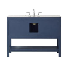 Load image into Gallery viewer, Vinnova Vanity Vinnova Florence 48&quot; Single Vanity in Royal Blue with Carrara White Marble Countertop Without Mirror