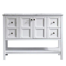 Load image into Gallery viewer, Vinnova Vanity Vinnova Florence 48&quot; Single Vanity in White with Carrara White Marble Countertop Without Mirror