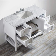 Load image into Gallery viewer, Vinnova Vanity Vinnova Florence 48&quot; Single Vanity in White with Carrara White Marble Countertop Without Mirror