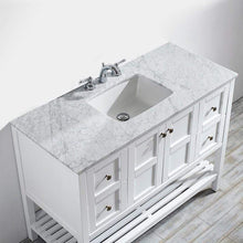 Load image into Gallery viewer, Vinnova Vanity Vinnova Florence 48&quot; Single Vanity in White with Carrara White Marble Countertop Without Mirror
