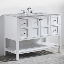 Load image into Gallery viewer, Vinnova Vanity Vinnova Florence 48&quot; Single Vanity in White with Carrara White Marble Countertop Without Mirror