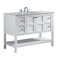 Load image into Gallery viewer, Vinnova Vanity Vinnova Florence 48&quot; Single Vanity in White with Carrara White Marble Countertop Without Mirror