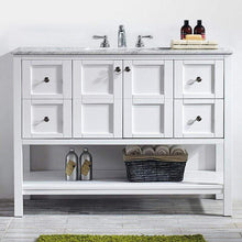 Load image into Gallery viewer, Vinnova Vanity Vinnova Florence 48&quot; Single Vanity in White with Carrara White Marble Countertop Without Mirror