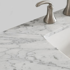 Vinnova Vanity Vinnova Florence 60" Double Vanity in Grey with Carrara White Marble Countertop Without Mirror