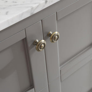 Vinnova Vanity Vinnova Florence 60" Double Vanity in Grey with Carrara White Marble Countertop Without Mirror
