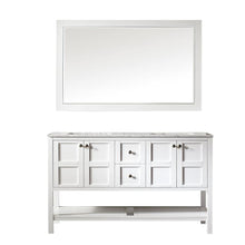Load image into Gallery viewer, Vinnova Vanity Vinnova Florence 60&quot; Vanity in White with Carrara White Marble Countertop With Mirror