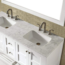 Load image into Gallery viewer, Vinnova Vanity Vinnova Florence 60&quot; Vanity in White with Carrara White Marble Countertop With Mirror