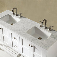 Load image into Gallery viewer, Vinnova Vanity Vinnova Florence 60&quot; Vanity in White with Carrara White Marble Countertop Without Mirror