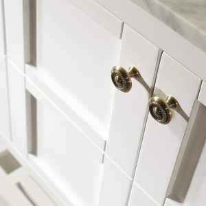 Vinnova Vanity Vinnova Florence 60" Vanity in White with Carrara White Marble Countertop Without Mirror