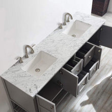 Load image into Gallery viewer, Vinnova Vanity Vinnova Florence 72&quot; Double Vanity in Grey with Carrara White Marble Countertop Without Mirror