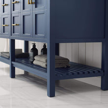 Load image into Gallery viewer, Vinnova Vanity Vinnova Florence 72&quot; Vanity in Royal Blue with Carrara White Marble Countertop Without Mirror