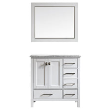 Load image into Gallery viewer, Vinnova Vanity Vinnova Gela 36&quot; Single Vanity in White with Carrara White Marble Countertop With Mirror