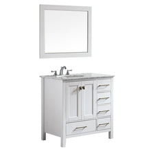 Load image into Gallery viewer, Vinnova Vanity Vinnova Gela 36&quot; Single Vanity in White with Carrara White Marble Countertop With Mirror
