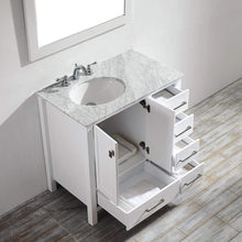 Load image into Gallery viewer, Vinnova Vanity Vinnova Gela 36&quot; Single Vanity in White with Carrara White Marble Countertop With Mirror