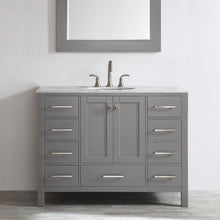 Load image into Gallery viewer, Vinnova Vanity Vinnova Gela 48&quot; Single Vanity in Grey with Carrara White Marble Countertop With Mirror