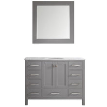 Load image into Gallery viewer, Vinnova Vanity Vinnova Gela 48&quot; Single Vanity in Grey with Carrara White Marble Countertop With Mirror