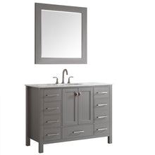 Load image into Gallery viewer, Vinnova Vanity Vinnova Gela 48&quot; Single Vanity in Grey with Carrara White Marble Countertop With Mirror