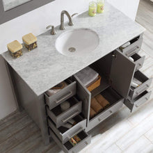 Load image into Gallery viewer, Vinnova Vanity Vinnova Gela 48&quot; Single Vanity in Grey with Carrara White Marble Countertop With Mirror