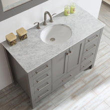 Load image into Gallery viewer, Vinnova Vanity Vinnova Gela 48&quot; Single Vanity in Grey with Carrara White Marble Countertop With Mirror