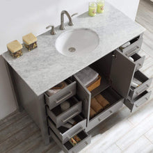 Load image into Gallery viewer, Vinnova Vanity Vinnova Gela 48&quot; Single Vanity in Grey with Carrara White Marble Countertop Without Mirror