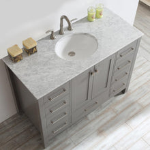 Load image into Gallery viewer, Vinnova Vanity Vinnova Gela 48&quot; Single Vanity in Grey with Carrara White Marble Countertop Without Mirror