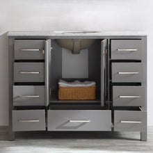 Load image into Gallery viewer, Vinnova Vanity Vinnova Gela 48&quot; Single Vanity in Grey with Carrara White Marble Countertop Without Mirror