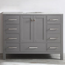 Load image into Gallery viewer, Vinnova Vanity Vinnova Gela 48&quot; Single Vanity in Grey with Carrara White Marble Countertop Without Mirror