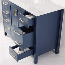 Load image into Gallery viewer, Vinnova Vanity Vinnova Gela 48&quot; Single Vanity in Royal Blue with Carrara White Marble Countertop Without Mirror