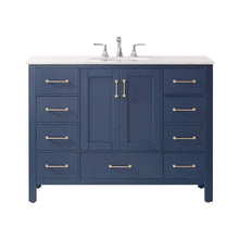 Load image into Gallery viewer, Vinnova Vanity Vinnova Gela 48&quot; Single Vanity in Royal Blue with Carrara White Marble Countertop Without Mirror