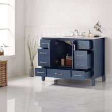 Load image into Gallery viewer, Vinnova Vanity Vinnova Gela 48&quot; Single Vanity in Royal Blue with Carrara White Marble Countertop Without Mirror
