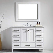Load image into Gallery viewer, Vinnova Vanity Vinnova Gela 48&quot; Single Vanity in White with Carrara White Marble Countertop With Mirror