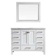 Load image into Gallery viewer, Vinnova Vanity Vinnova Gela 48&quot; Single Vanity in White with Carrara White Marble Countertop With Mirror