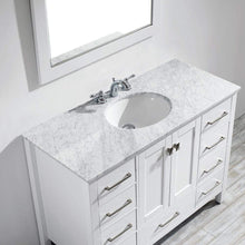 Load image into Gallery viewer, Vinnova Vanity Vinnova Gela 48&quot; Single Vanity in White with Carrara White Marble Countertop With Mirror
